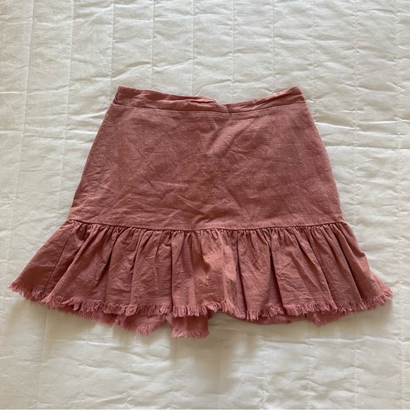 pink fringe edge mini skirt - Picture 1 of 4